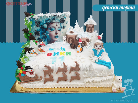 Детска торта Ледената кралица